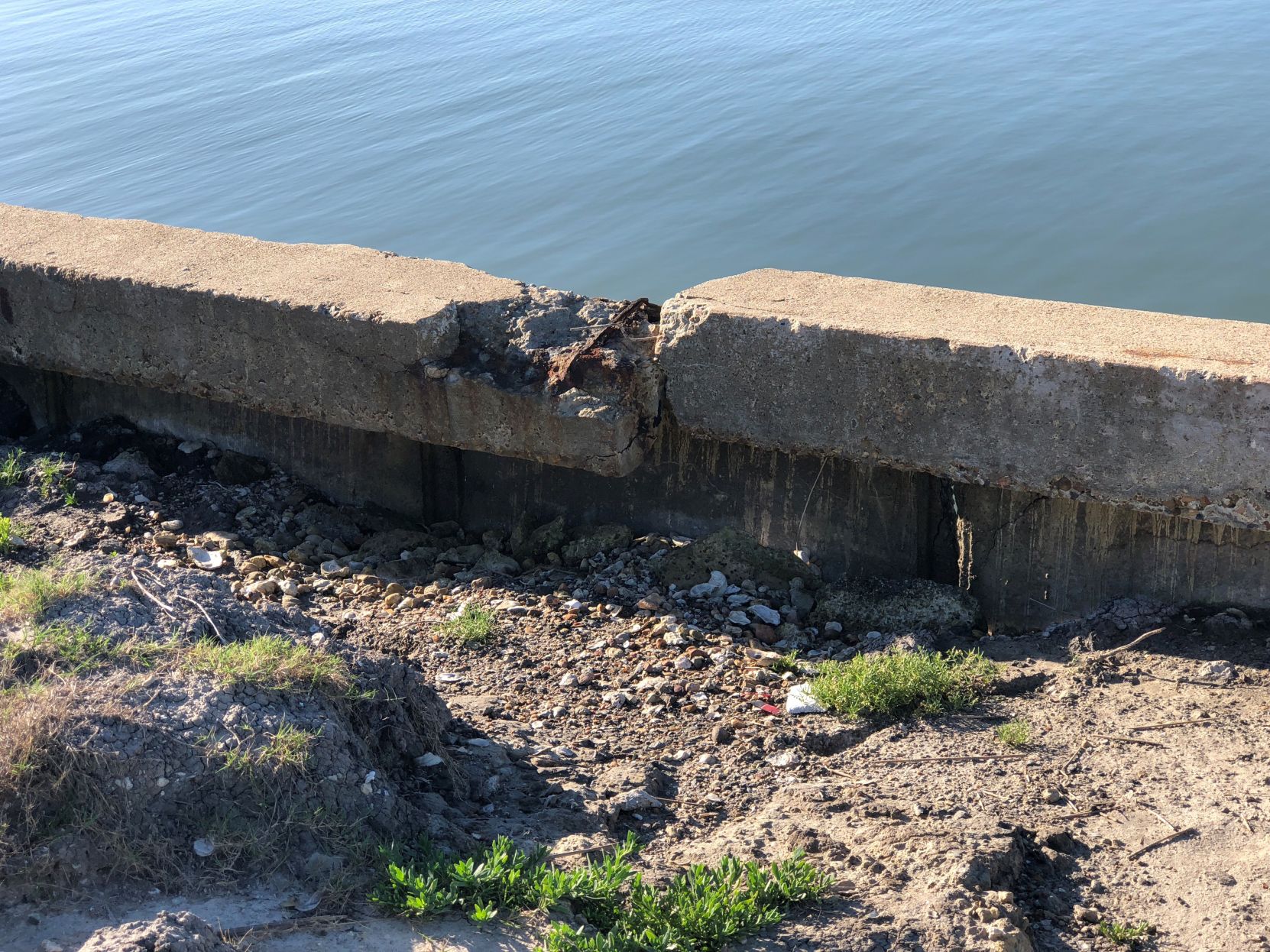 Damaged Seadrift Sea Wall